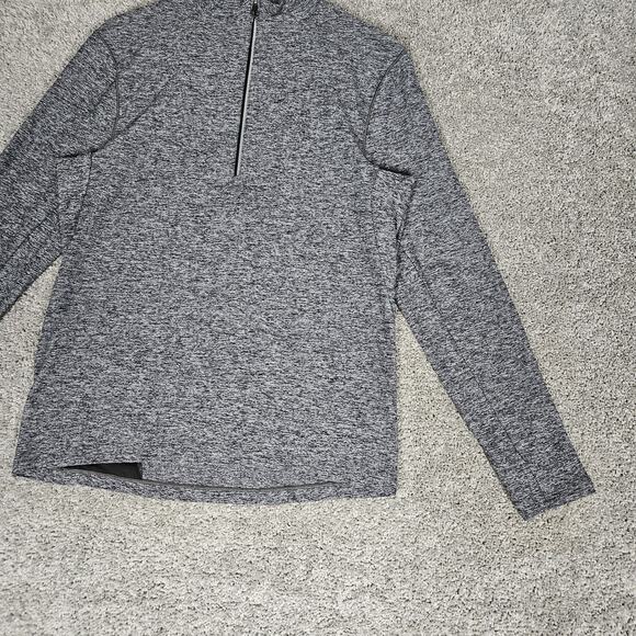 Lululemon Sweatshirt Mens Small Heathered Black Surge Warm 1/2 Zip Rulu M3AN8S - Picture 2 of 13